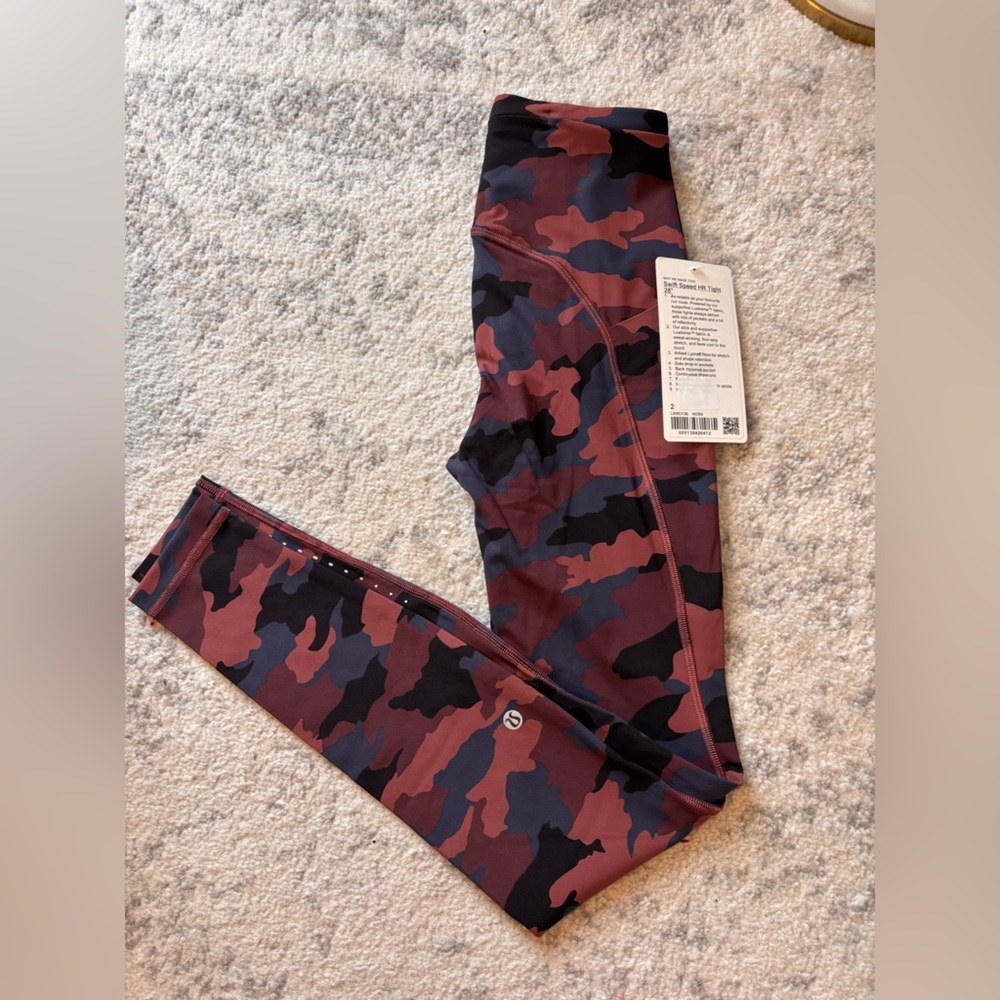 Lululemon Swift Speed HR Tight 28” Camo Leggings NWT Size 2
